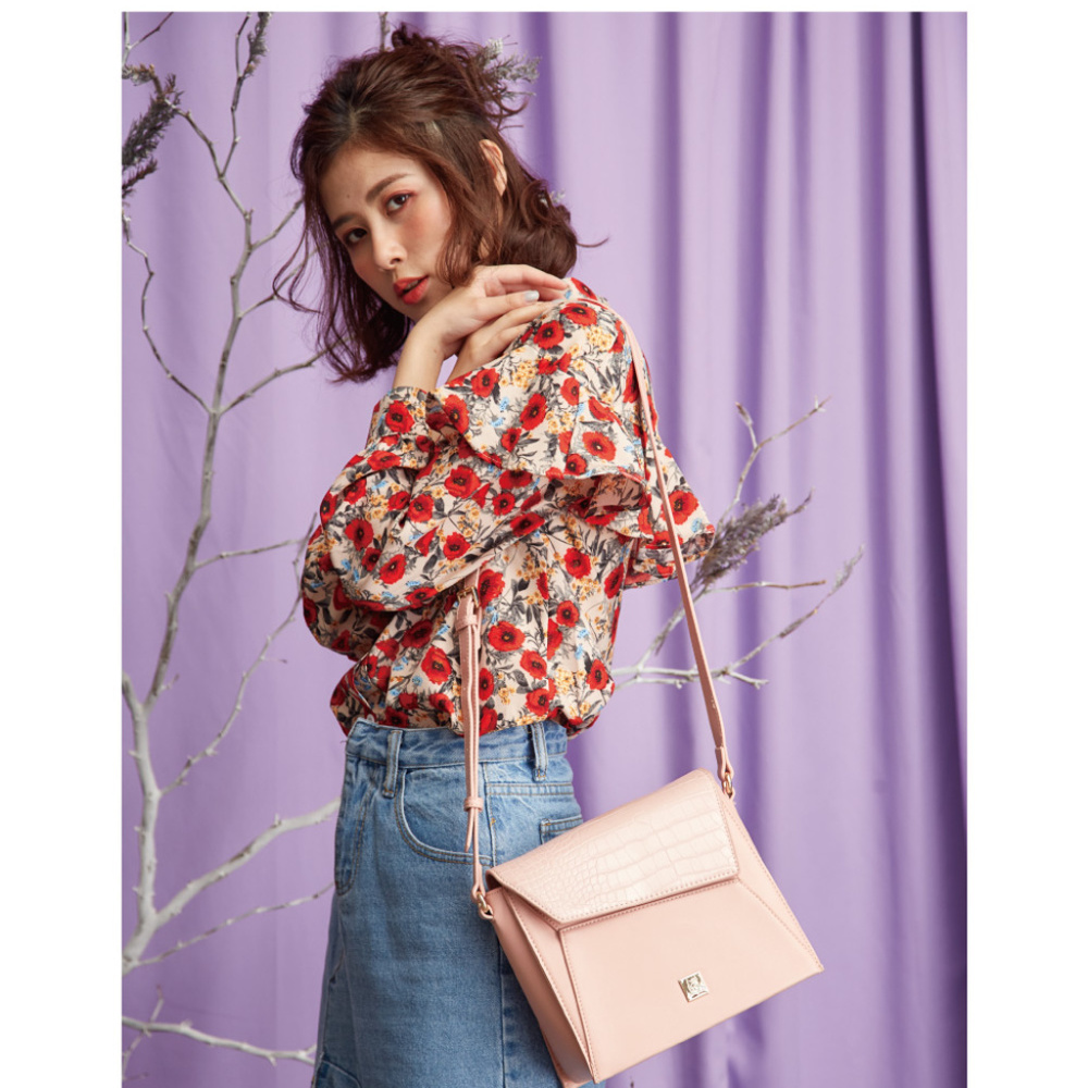 RB Vegan/Faux Saint Laurent Messenger Bag-Pink - Picture 3 of 8